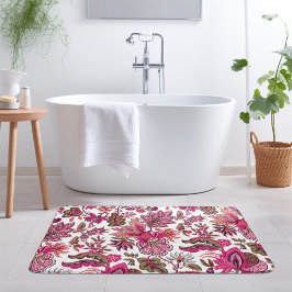 Roze Boho  bloemenprint Badmat