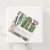 ROZE BOHO-BLOEMENWOESTIJN CACTUS LOOF BABYSHOWER BEDANKJES LABELS (In situ)