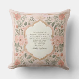 Roze Boho Bloemige Romantische Quote Kussen
