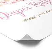 Roze Boho Bunny Baby shower Luier Raffle Poster (Hoek)