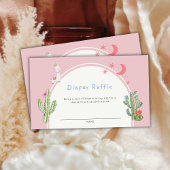 Roze Boho Cactus Speelgoed Luier Raffle Baby showe Informatiekaartje