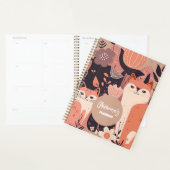 Roze Boho Cats and Flowers Personalized Planner (Display)