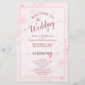 Roze Boho Chic Pioen Budget Trouwprogramma (Voorkant)