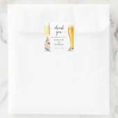 Roze boho chique bubbels en brouwsels Dank u bruil Vierkante Sticker (Tas)