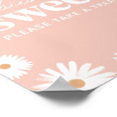 Roze Boho Daisy Baby shower Baby's zijn zoet Poster (Hoek)