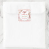 Roze Boho eerste Rodeo 1e verjaardag Vierkante Sticker (Tas)