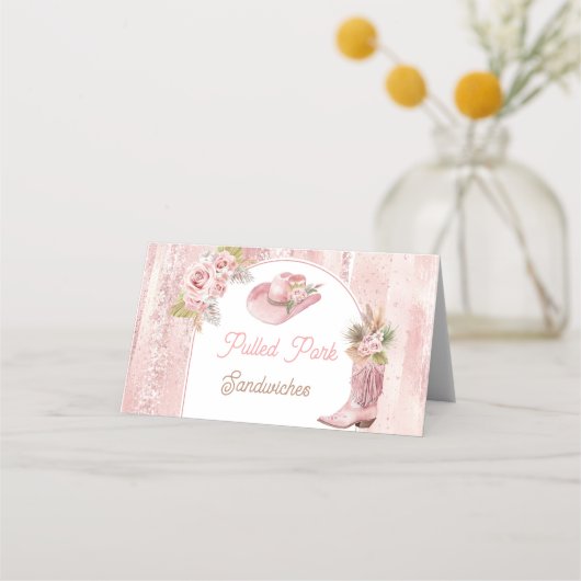 Roze Boho Eerste Rodeo 1e Verjaardag Voedsel Label (Voorkant)