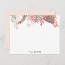 Roze Boho Floral - Aangepaste platte Kaart