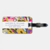 Roze Boho Floral I Bagagelabel (Achterkant horizontaal)