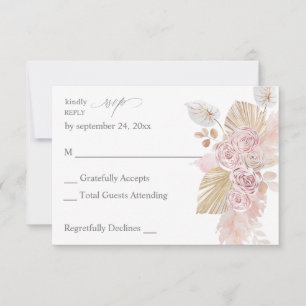 Roze Boho Floral no Meal RSVP