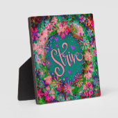  roze BoHo Floral Strive Inspirivity Ezel Fotoplaat (Voorkant)