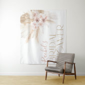 Roze Boho Floral Vrijgezellenfeest Backdrop Wandkleed (In situ)