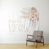Roze Boho Floral Vrijgezellenfeest Backdrop Wandkleed (In Situ (horizontaal))