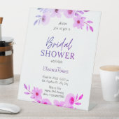 Roze boho floral vrijgezellenfeest reclamebord met voetstuk (Insitu)
