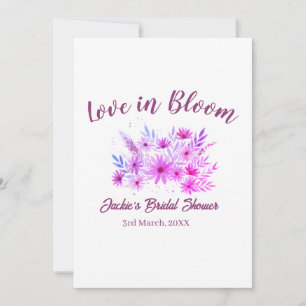 roze boho liefde in bloei bruiloft naam retro kaart