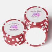 roze boho liefde in bloei bruiloft naam retro poker chips (Opstapeling)