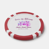 roze boho liefde in bloei bruiloft naam retro poker chips (Enkel)