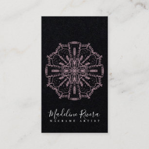 Roze Boho Mandala Yoga Macrame Visitekaartje
