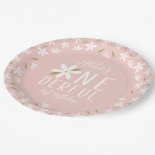 Roze Boho Onederful First Birthday Bord (Gekanteld)