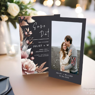 Roze Boho Peony Tuin Stoffig Roos Bruiloft Save The Date