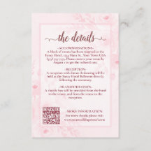 Roze Boho Pioen Trouwdetails QR-code