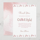 Roze Boho Rainbow is niet erg nederig Bedankkaart (Voorkant / Achterkant)