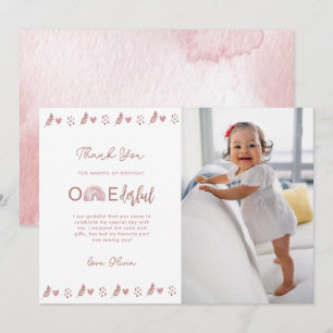 Roze Boho Rainbow is niet erg nederig Bedankkaart