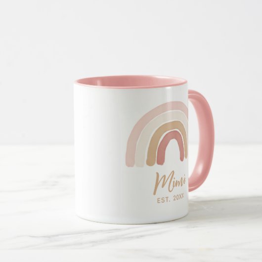 Roze Boho Rainbow Mimi Vastgestelde Moederdag Mok (Voorkant rechts)