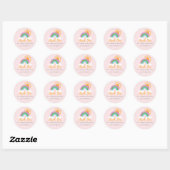  Roze Boho Regenboog Baby shower Favoriet Ronde Sticker (Vel)