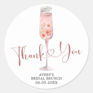 Roze Boho Roos Soiree Bedankt Sticker
