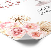 Roze Boho Roos Soiree Photobooth teken Poster (Hoek)