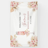 Roze Boho Roos Soiree Vrijgezellenfeest Grote Bann Spandoek (Verticaal)