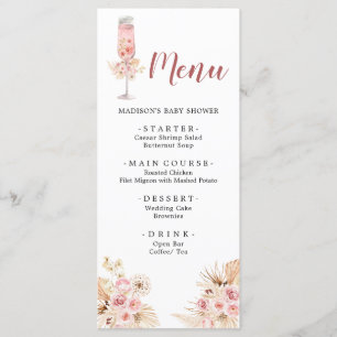 Roze Boho Roos Soiree Vrijgezellenfeest Menu