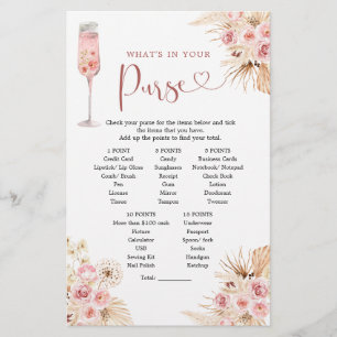 Roze Boho Roos Soiree Vrijgezellenfeest Purse Game