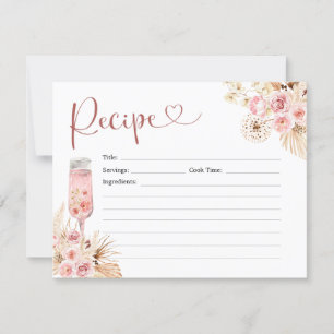 Roze Boho Roos Soiree Vrijgezellenfeest Recept Kaart