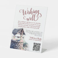 Roze Boho Rozen Bruiloft Wishing Well QR Code