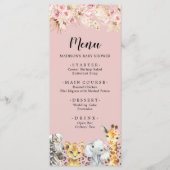 Roze Boho Safari Party Dieren Baby shower Menu (Voorkant)