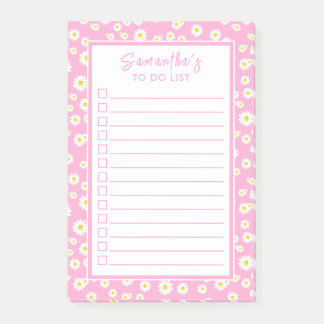 Roze Boho Spring Daisies om een lijst op te stelle Post-it® Notes