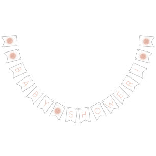 Roze Boho Sun Baby shower Bunting Flags Vlaggetjes