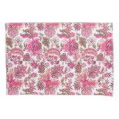Roze Boho Vintage Bloemendruk Kussensloop (Voorkant)