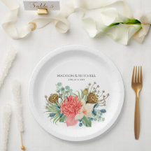 Roze Boho Wilde Bloemen Waterverf Boeket Bruiloft