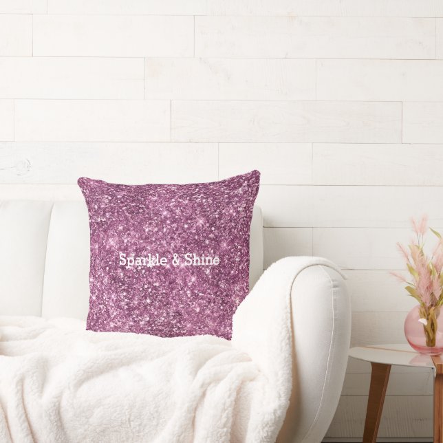 Roze Bokeh Glitter Kussen (Bank)