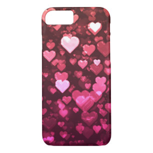 Roze Bokeh Hearts Digital Background Wallpaper iPhone 8/7 Hoesje