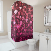 Roze Bokeh Hearts Digital Background Wallpaper Douchegordijn (In situ)