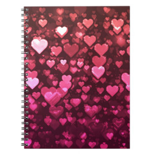 Roze Bokeh Hearts Digital Background Wallpaper Notitieboek