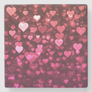 Roze Bokeh Hearts Digital Background Wallpaper Stenen Onderzetter