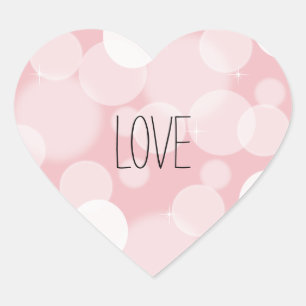Roze Bokeh Love Hart Sticker