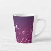 Roze Bokeh Stars Latte Mok (Rechts)