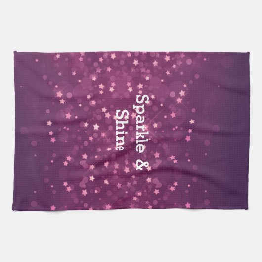 Roze Bokeh Stars Theedoek (Horizontaal)