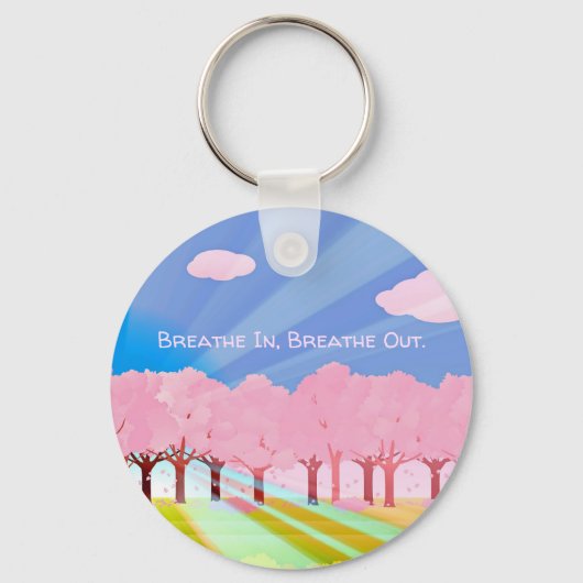 Roze bomen breken uit sleutelhanger (Voorkant)
